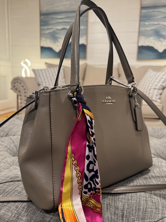 Coach Christie Gray Fog Saffiano Leather Satchel - Picture 3 of 17